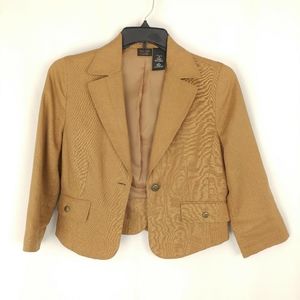 Nicole Shiny Golden Tan Cropped Jacket